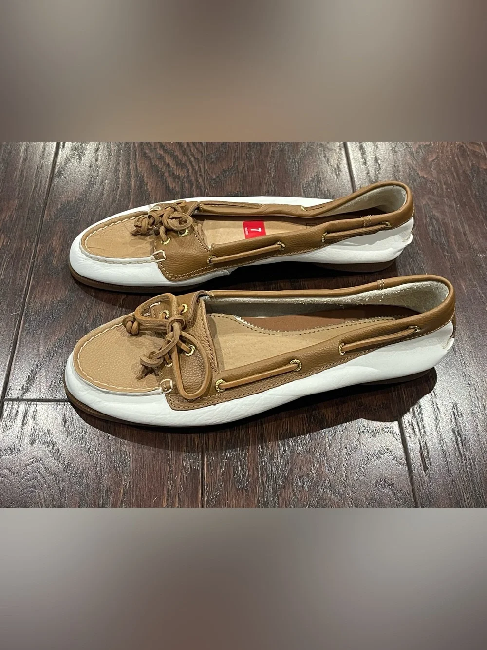 Sperry Top Sider Womens 7M Off White Tan Leather 000000000000